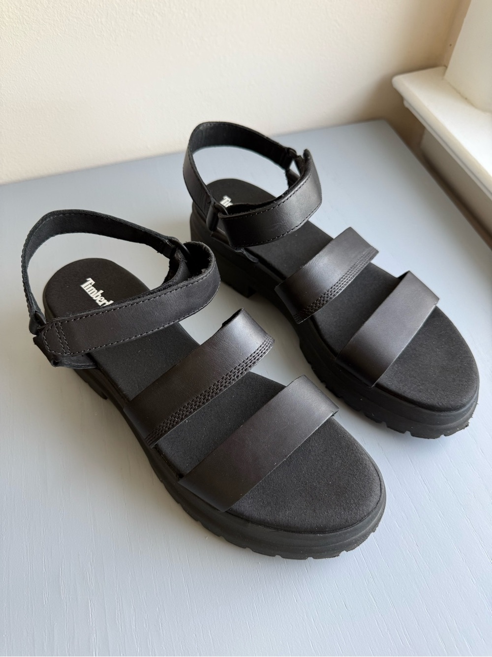 Timberland Black Women's Strappy Platform Sandals, London Vibe